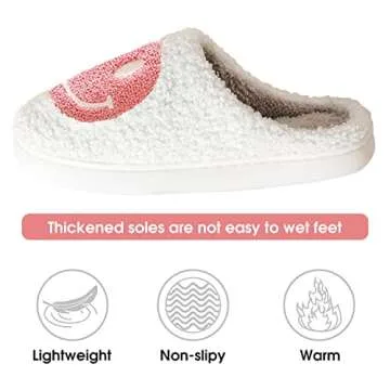 Coundymer Smile Face Plush Slippers for Cozy Comfort