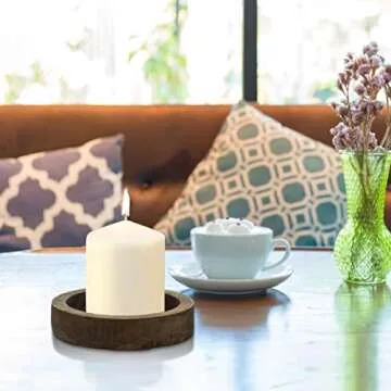 Stonebriar 35 Hour Long Burning Unscented Pillar Candles, 3x4, Ivory