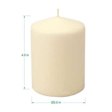 Stonebriar 35 Hour Long Burning Unscented Pillar Candles, 3x4, Ivory