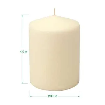 Stonebriar 35 Hour Long Burning Unscented Pillar Candles, 3x4, Ivory