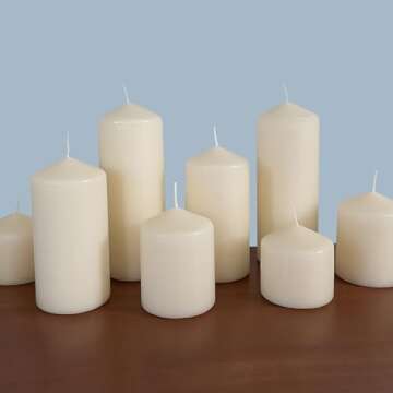 Stonebriar 35 Hour Long Burning Unscented Pillar Candles, 3x4, Ivory