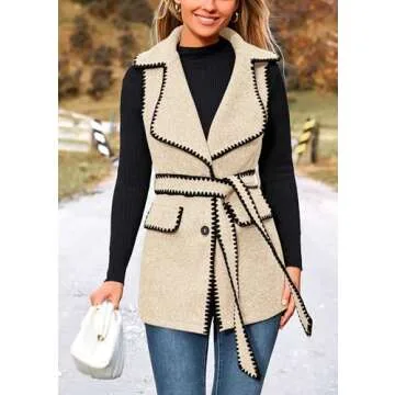 Stylish PRETTYGARDEN Women's Tweed Vest for Winter