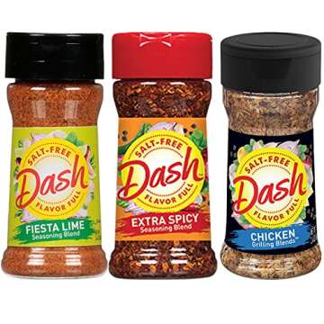 Mrs Dash Seasoning Salt Free Variety Pack, 12 Bottles Complete Set, A Healthier Option Salt Free Spices, Mrs. Dash No Salt Seasoning with Measuring Spoon by Erbies
