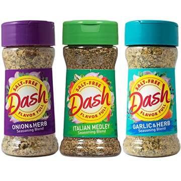 Mrs Dash Seasoning Salt Free Variety Pack, 12 Bottles Complete Set, A Healthier Option Salt Free Spices, Mrs. Dash No Salt Seasoning with Measuring Spoon by Erbies