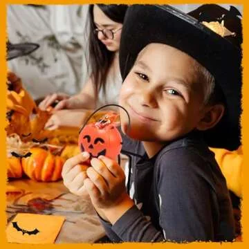 HANSGO Mini Pumpkin Buckets - Fun Halloween Trick-or-Treat Bags