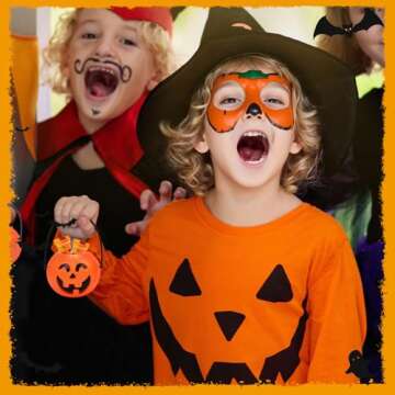 HANSGO Mini Pumpkin Buckets - Fun Halloween Trick-or-Treat Bags