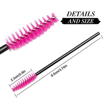 300 Pcs Disposable Mascara Wand Eyelash Brush for EyeLash Extension Supplie(Red)