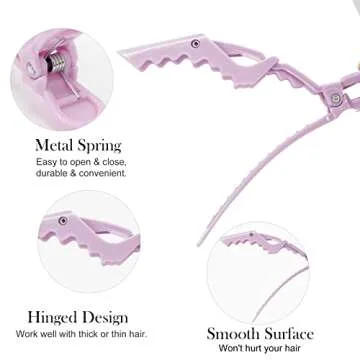 Ondder 14 Pcs Purple Alligator Hair Clips for Styling Sectioning Larger Salon Pro Barber Hair Clips for Coloring Cutting Big Alligator Clips for Hair Styling Accessories for Women Men