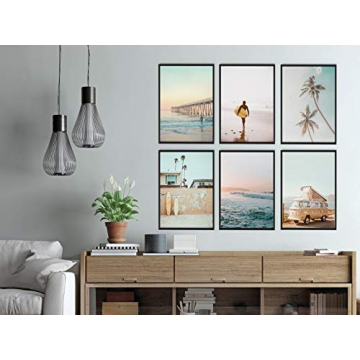 iMagitek Set of 6 Beach Sunset Wall Art Prints