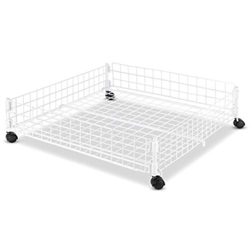 Whitmor Rolling White Wire Underbed Cart - Space-Saving Storage Solution