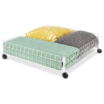 Whitmor Rolling Wire Underbed Cart Space-Saving Storage