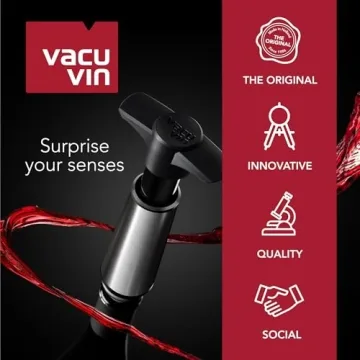 Vacu Vin Wine Saver Pump with Stoppers - Fresh Wine for 10 Days
