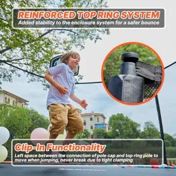 LeJump 14FT Outdoor Trampolines 14FT Springless ASTM Approved Recreational Trampoline with Enclosure Net, Big Trampoline for Adults and Kids