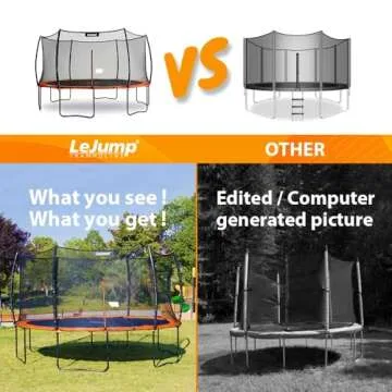 LeJump 14FT Outdoor Trampolines 14FT Springless ASTM Approved Recreational Trampoline with Enclosure Net, Big Trampoline for Adults and Kids
