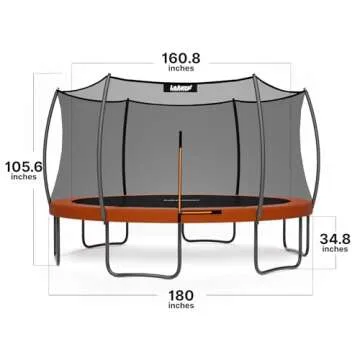 LeJump 14FT Outdoor Trampolines 14FT Springless ASTM Approved Recreational Trampoline with Enclosure Net, Big Trampoline for Adults and Kids