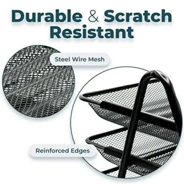 Greenco Letter Tray Desk Organizer, 3-Tier Mesh Paper Tray - Document, Letter, Office Paper Organizer for Desk - Paper Holder for Desk - Desk Tray -Desk Paper Organizer, Black