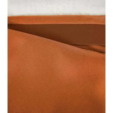 Women's Satin High Waist Hidden Elasticized Waistband Flared Casual A Line Midi Skirt (Caramel, Medium)