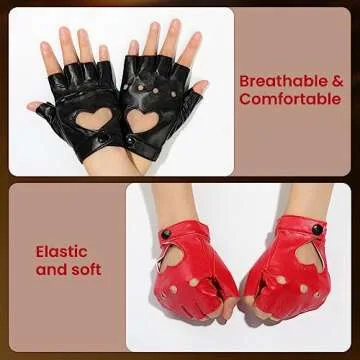 gootrades Punk Fingerless Dance Glove for Women