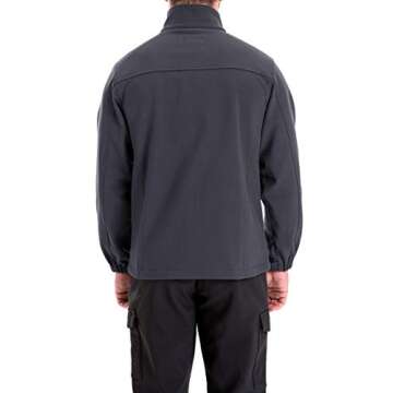 TRAILSIDE SUPPLY CO. Men's Softshell Jacket Fleece Lined Windbreaker,Lightweight Water Resistant Winter Coat,Dark Grey, XL