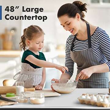 WATERJOY Stainless Steel Table for Prep & Work Commercial Heavy Duty Table with Adjustable Shelf and Wheels Installable