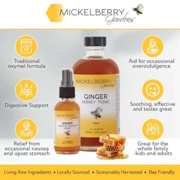 Mickelberry Gardens Immune Support Ginger Honey Tonic – Organic Ginger Shots & Syrup for Immunity ...