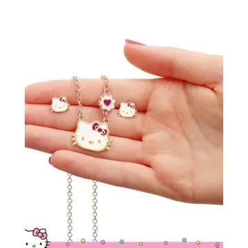 Hello Kitty Jewelry Set - Necklace & Earrings for Kids