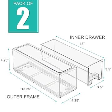 Sorbus Stackable Fridge Organizer - Clear Bins for Storage