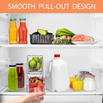 Sorbus Stackable Fridge Organizer - Clear Bins for Storage