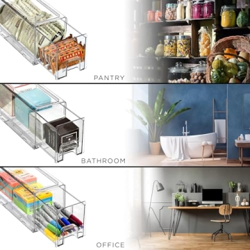 Sorbus Stackable Fridge Organizer - Clear Bins for Storage
