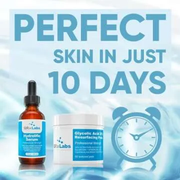 QRxLabs Skincare Pack: Glycolic Acid 20% Resurfacing Pads + Hydrolific Serum - Smoother, more Hydrated and more Radiant Skin in a Simple Treatment