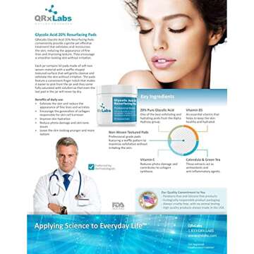 QRxLabs Skincare Pack: Glycolic Acid 20% Resurfacing Pads + Hydrolific Serum - Smoother, more Hydrated and more Radiant Skin in a Simple Treatment
