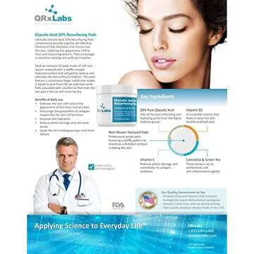 QRxLabs Skincare Pack: Glycolic Acid 20% Resurfacing Pads + Hydrolific Serum - Smoother, more Hydrated and more Radiant Skin in a Simple Treatment