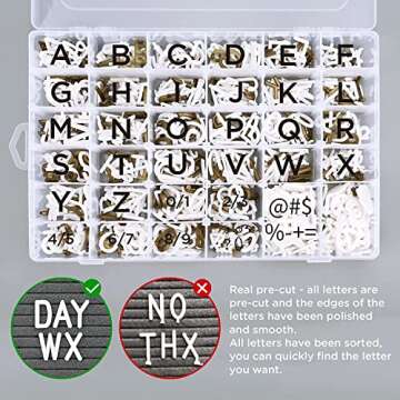 Changeable Felt Letter Board with Letters, Pre Cut & Sorted 725 Letters, First Day of School Board, 10x10 Inch Message Board, Classroom Decor Farmhouse Wall Decor Sign Board