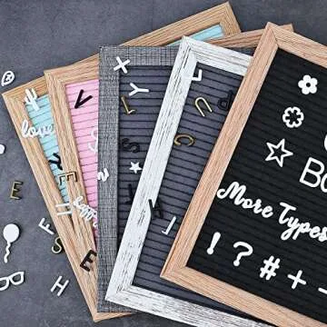 Changeable Felt Letter Board with Letters, Pre Cut & Sorted 725 Letters, First Day of School Board, 10x10 Inch Message Board, Classroom Decor Farmhouse Wall Decor Sign Board