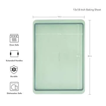KitchenAid 13x18in Nonstick Aluminized Steel Baking Sheet, Pistachio