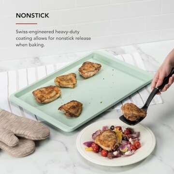 KitchenAid 13x18in Nonstick Aluminized Steel Baking Sheet, Pistachio