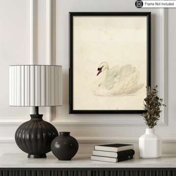 Vintage Swan Poster - Chic Art for Home Decor