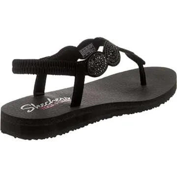 Skechers Women's Meditation-Stars & Sparkle-Circular Rhinestone Slingback Thong Flip-Flop