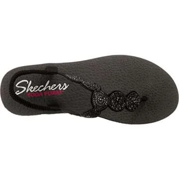 Skechers Women's Meditation-Stars & Sparkle-Circular Rhinestone Slingback Thong Flip-Flop