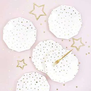 Meri Meri Gold Star Confetti Plates for Celebrations