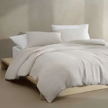 Calvin Klein - King Comforter Set, Luxuriously Soft & Breathable Bedding with Matching Shams, Casual Home Decor (Seersucker Beige, King)