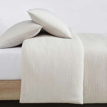 Calvin Klein - King Comforter Set, Luxuriously Soft & Breathable Bedding with Matching Shams, Casual Home Decor (Seersucker Beige, King)