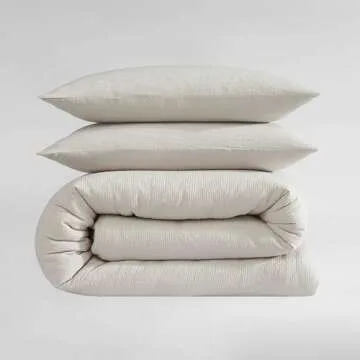 Calvin Klein - King Comforter Set, Luxuriously Soft & Breathable Bedding with Matching Shams, Casual Home Decor (Seersucker Beige, King)