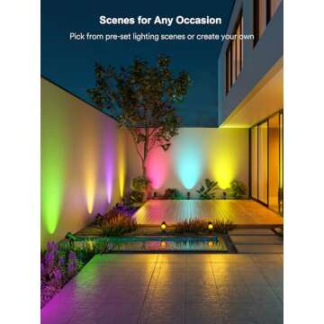 ANGELHALO Outdoor Spot Lights, Smart Landscape Spotlights IP65 Waterproof, WiFi Low Voltage Color Changing Outdoor Lights for Yard Garden Pathway Lawn, Work with Alexa, 6 Pack, RGBAI