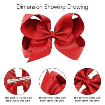 Durable 20PCS Grosgrain Hair Bows for Girls Stylish Accessories