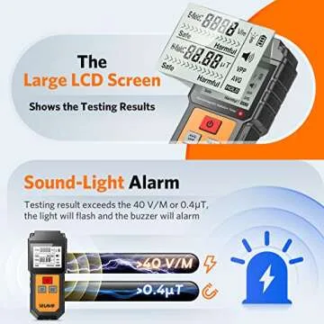 EMF Meter Reader Ghost Hunting - Digital Handheld EMF Detector Electromagnetic Field Radiation Detector Paranormal Equipment Tester with LCD Backlight Sound-Light Alarm for Home Office EMF Inspections