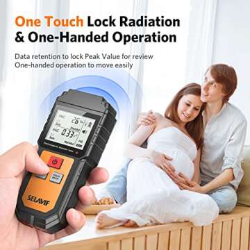 EMF Meter Reader Ghost Hunting - Digital Handheld EMF Detector Electromagnetic Field Radiation Detector Paranormal Equipment Tester with LCD Backlight Sound-Light Alarm for Home Office EMF Inspections