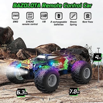 BAZOLOTA Remote Control Car for Kids - 1:18 Scale RC Toy