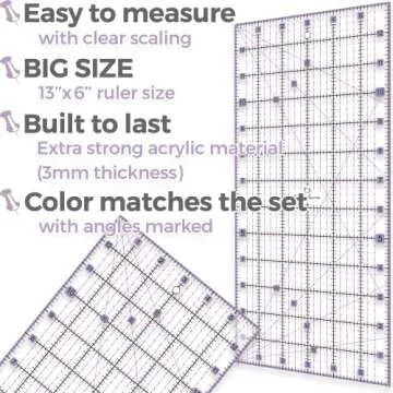 Rotary Cutter Set pink - Quilting Kit incl. 45mm Fabric Cutter, 5 Replacement Blades, A3 Cutting Mat, Acrylic Ruler and Craft Clips - Ideal for Crafting, Sewing, Patchworking, Crochet & Knitting x