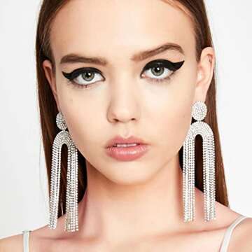 Elegant Rhinestone Chandelier Earrings for Women